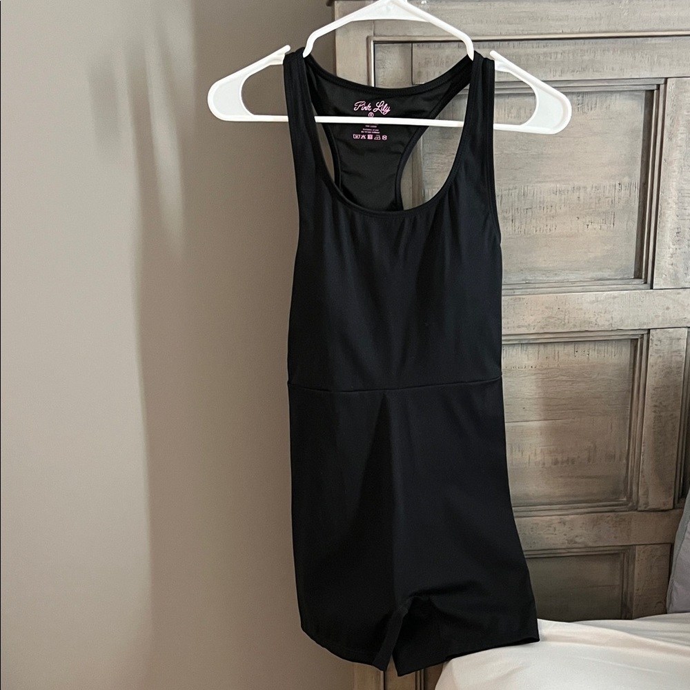Pink Lily Black Sleeveless Romper